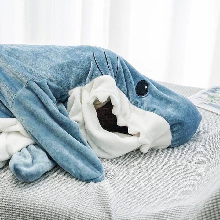 Pavoco Einteiler Weicher Haifisch-Onesie für Unisex gemütlich warm Winter