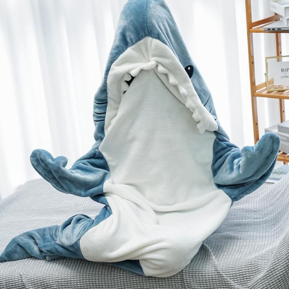 Pavoco Einteiler XL Weicher Haifisch-Onesie für Unisex gemütlich warm Winter