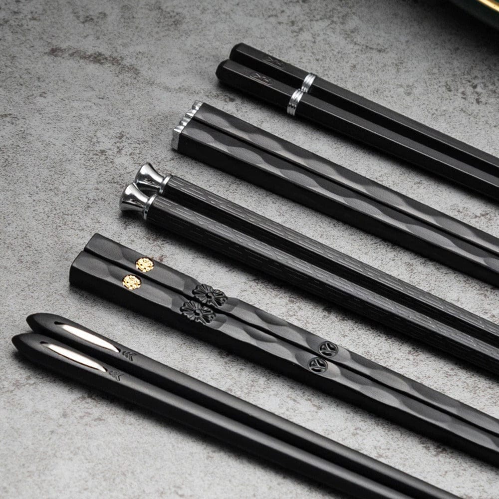 Pavoco Essstäbchen Schwarz Elegante Essstäbchen für Feinschmecker langlebig spülmaschinenfest