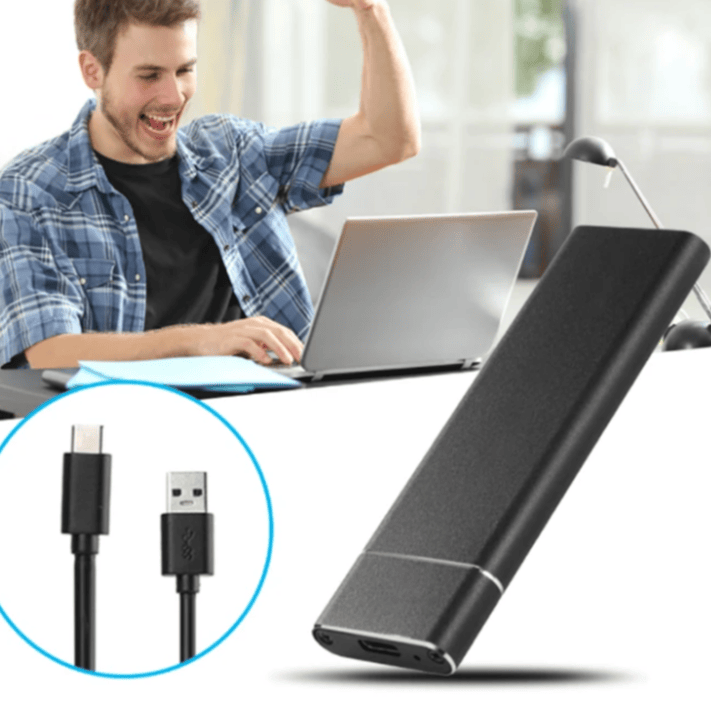 Pavoco Externe Festplatten Superschnelle Externe Festplatte für Unisex 1TB 2TB Aluminium robust und zuverlässig