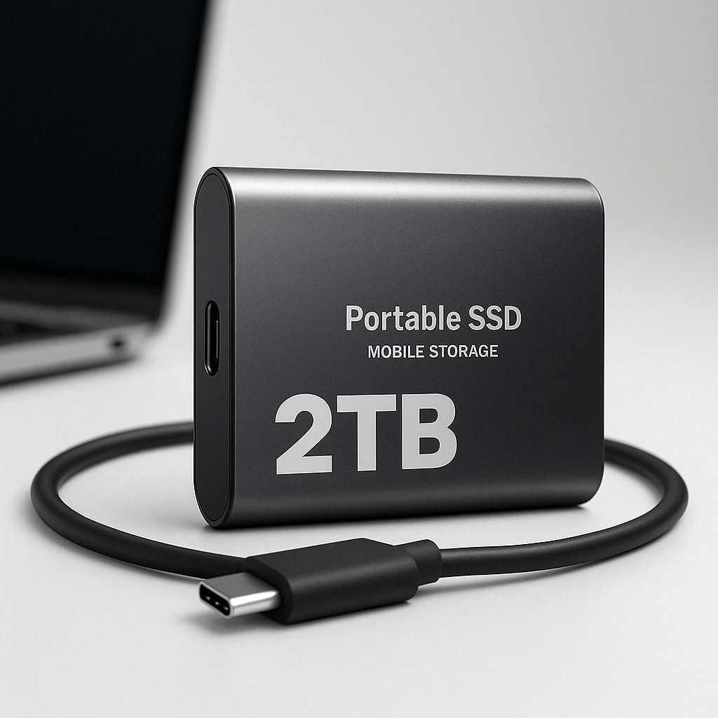 Pavoco Externe SSDs Schwarz / 2TB Schnelle Externe SSD Festplatte 2 TB kompakt stoßfest tragbar