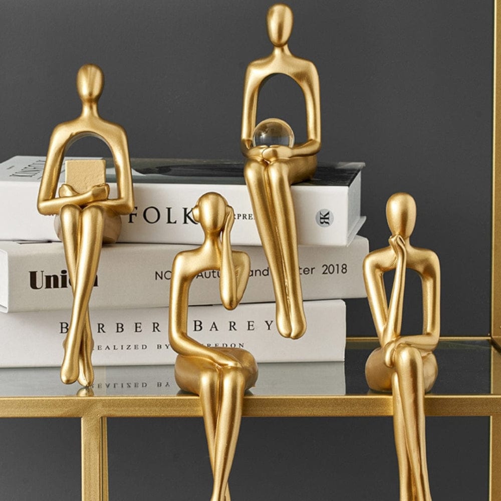 Pavoco Figuren Alle 4 Teile Elegante dekorative Figur für Unisex modern goldfarben vielseitig