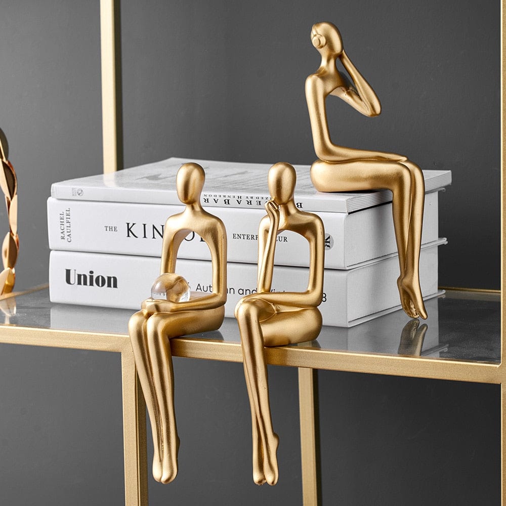 Pavoco Figuren Elegante dekorative Figur für Unisex modern goldfarben vielseitig
