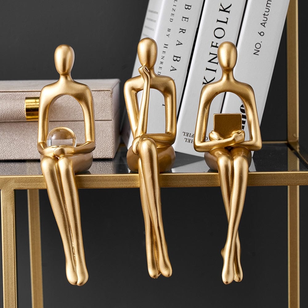 Pavoco Figuren Elegante dekorative Figur für Unisex modern goldfarben vielseitig