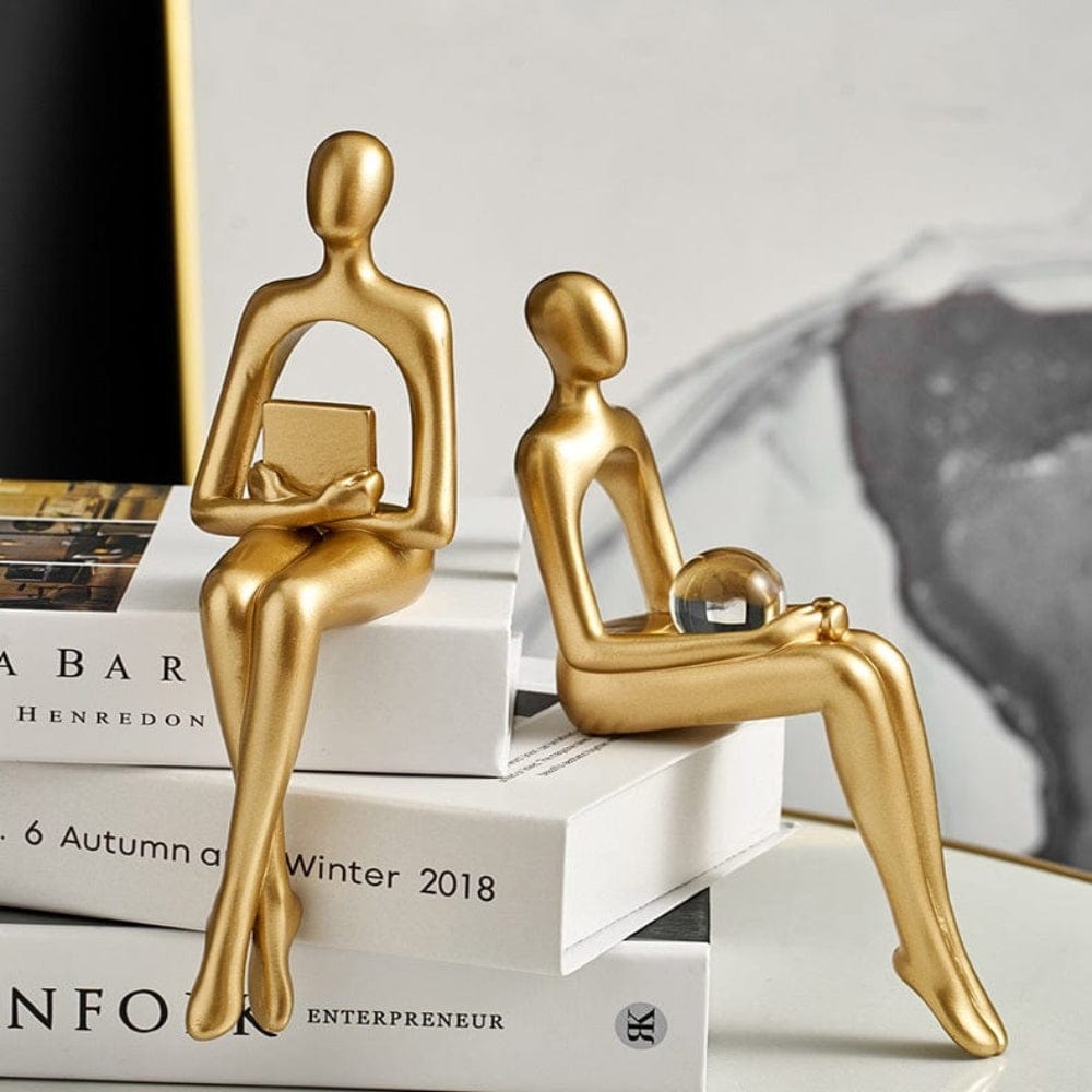 Pavoco Figuren Elegante dekorative Figur für Unisex modern goldfarben vielseitig