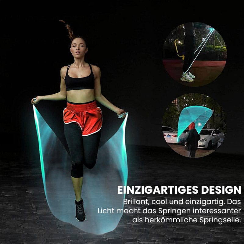 Pavoco Fitnessgeräte Leuchtendes Springseil für Unisex flexibel verstellbar Fitness langlebig aerobik