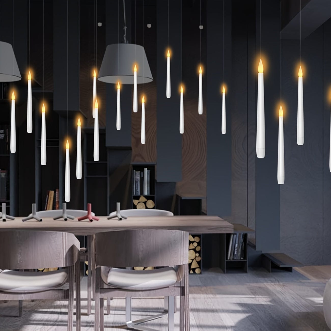 Pavoco Flammenlose Kerzen Elegante LED Kerzen flammenlos mit Timer warmweiß hängend