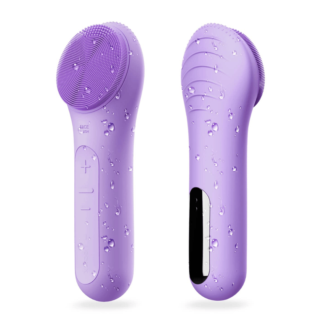 Pavoco Gesichtreinigungsbürsten Lila Wasserdichte Elektrische Gesichtsreinigungsbürste für Damen sanft exfolierend aufladbar