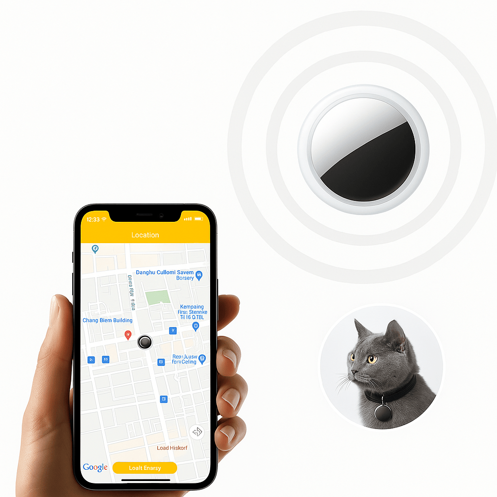 Pavoco GPS-Tracker Default Kompakter GPS Tracker Schlüssel Wertsachen Bluetooth tragbar