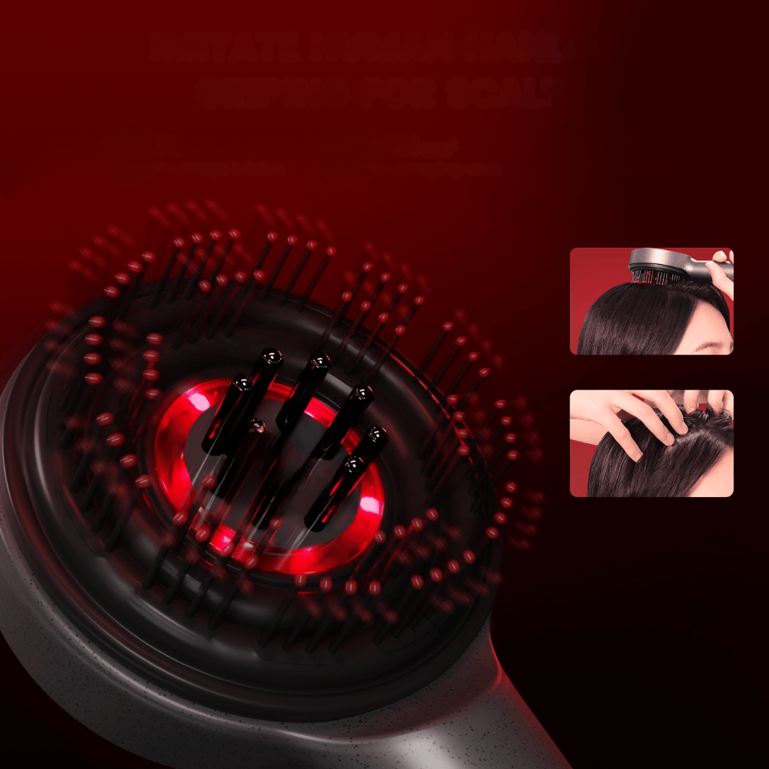 Pavoco Haarbürsten Default Effektive Kopfhaut Massagebürste für alle Haartypen mit Rotlichttherapie und ergonomischem Design