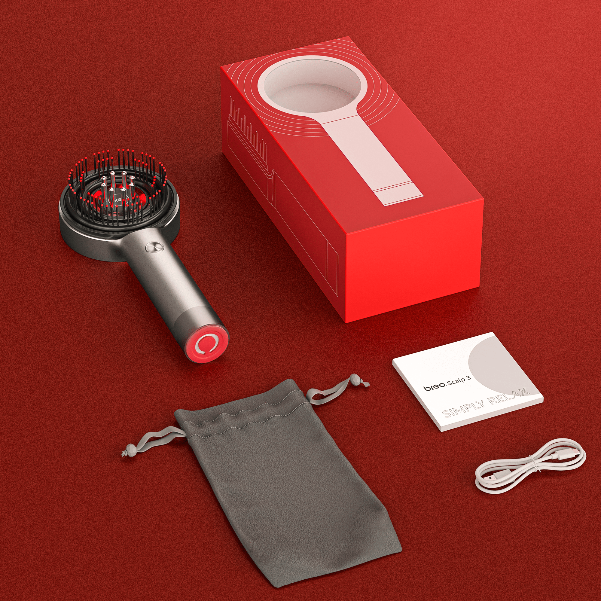 Pavoco Haarbürsten Default Effektive Kopfhaut Massagebürste für alle Haartypen mit Rotlichttherapie und ergonomischem Design