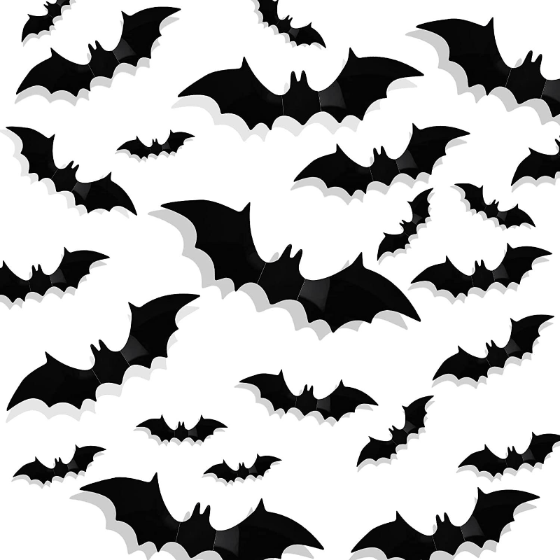 Pavoco Halloween Wanddekoration 12 Stück Sunny | Spooky 3D Wandaufkleber für Kinder Halloween