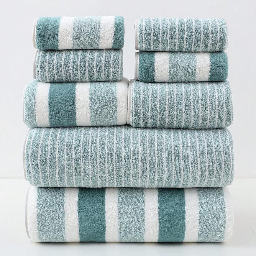 Pavoco Handtücher Weiches Badetuch-Set für Unisex 8-teilig schnelltrocknend aus Korallenfleece