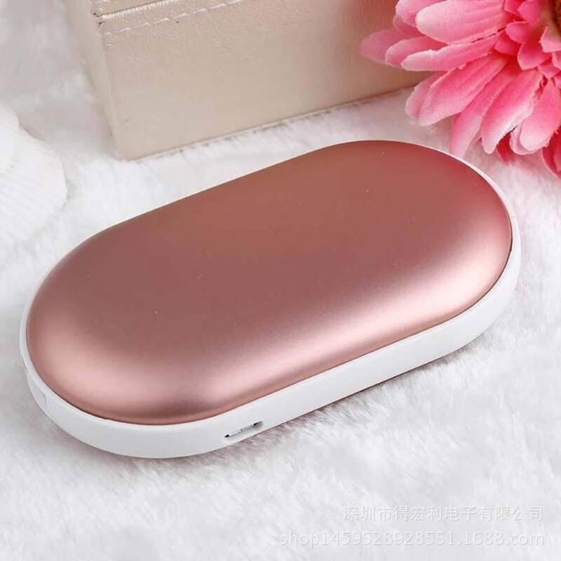 Pavoco Handwärmer Rose Gold / 1 (Funktioniert für beide Hände) Kompakter Handwärmer für Unisex mit Powerbank Funktionalität
