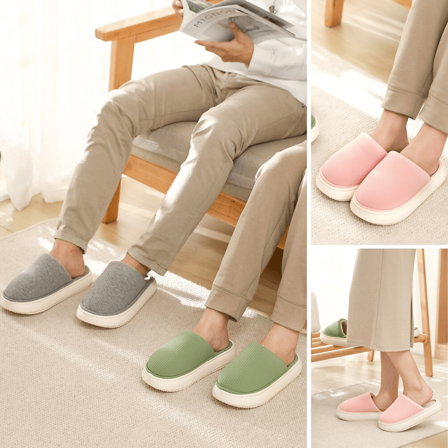 Pavoco Hausschuhe Bequeme Hausschuhe für Unisex warm rutschfest therapeutisch ideal für Zuhause