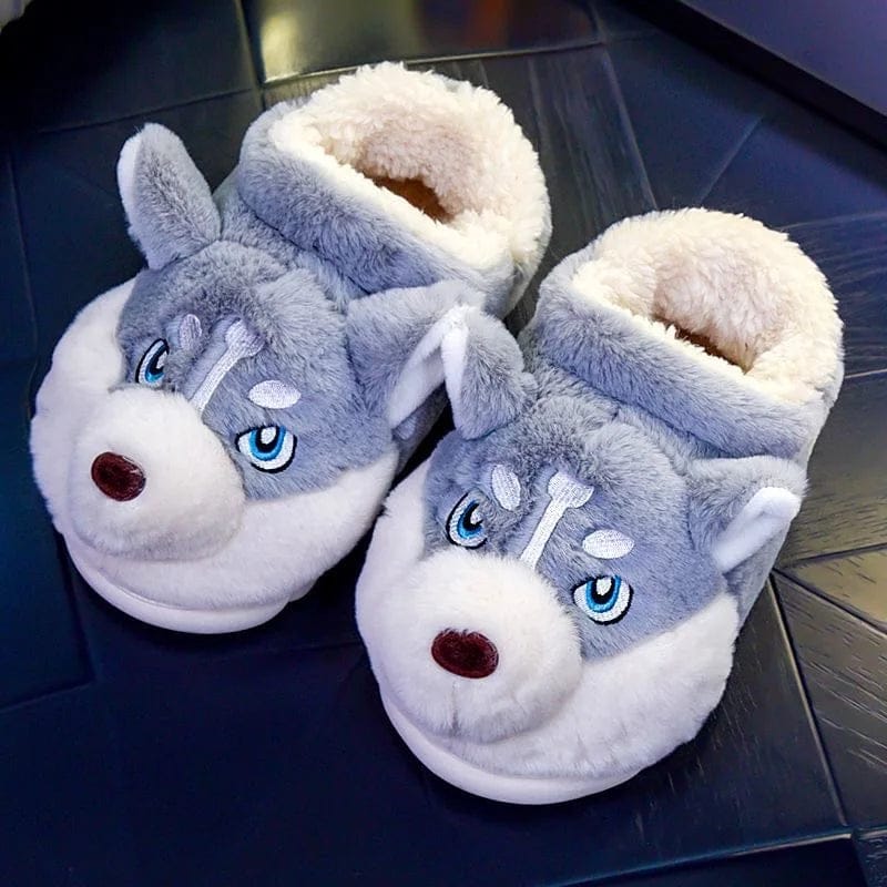 Pavoco Hausschuhe Helle Grau Hoch / 36-37 Flauschige Husky Hausschuhe für Damen warm weich gemütlich