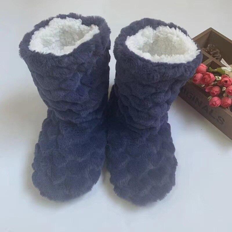 Pavoco Hausschuhe Marineblau / 35-37 Weiche Hausschuhe für Damen warm rutschfest aus Samt Winterkomfort