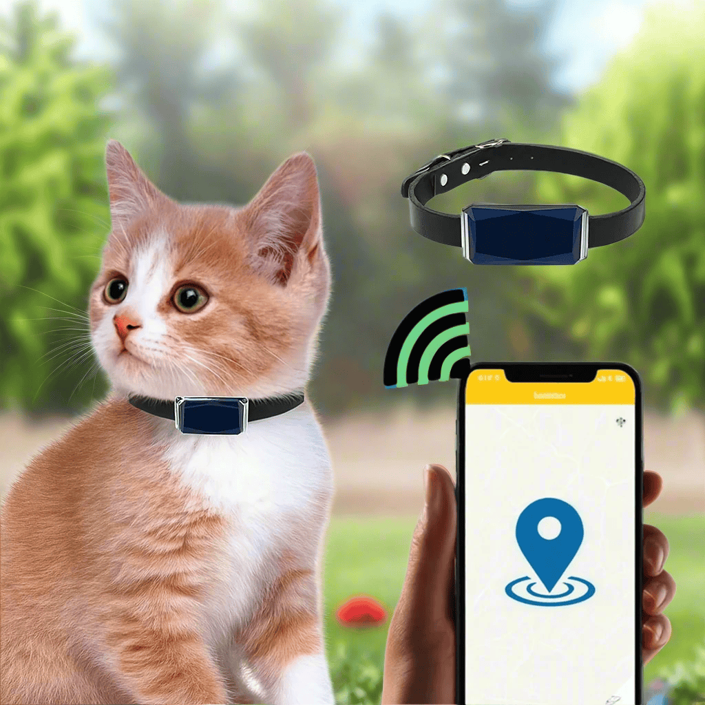 Pavoco Haustier GPS-Tracker Default Leichtes GPS Halsband für Katzen mit Echtzeit Tracking und langer Akkulaufzeit