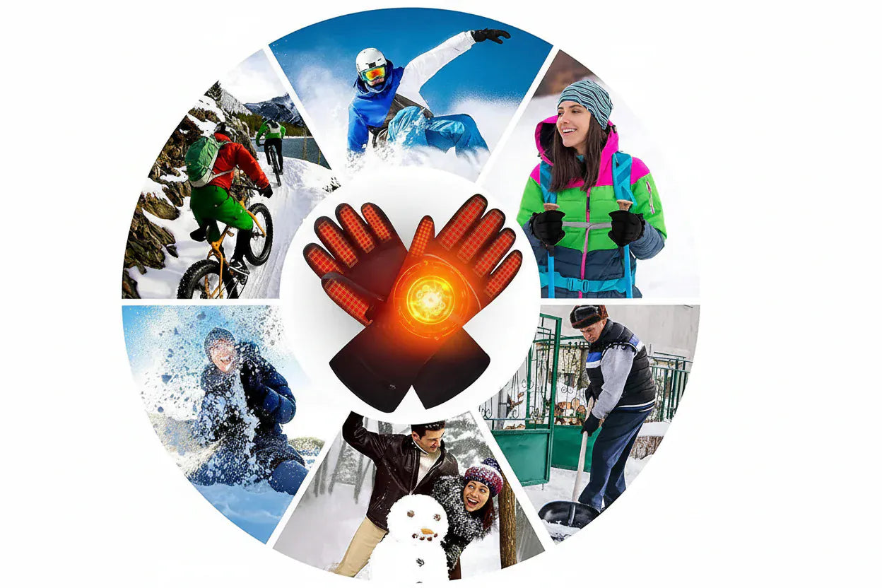 Pavoco Heizdecken Wasserdichte beheizbare Handschuhe für Unisex elektrisch Winter 3 Temperaturstufen