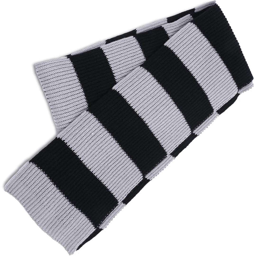 Pavoco Herren-Schals Schwarz/Grau Stylischer Chunky Schal für Herren warm gestrickt Winter gestreift weich langlebig