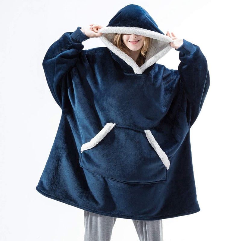 Pavoco Hoodies & Sweatshirts Blau Kuscheliger Hoodie für Unisex weich mit Kapuze und Taschen ideal für Zuhause