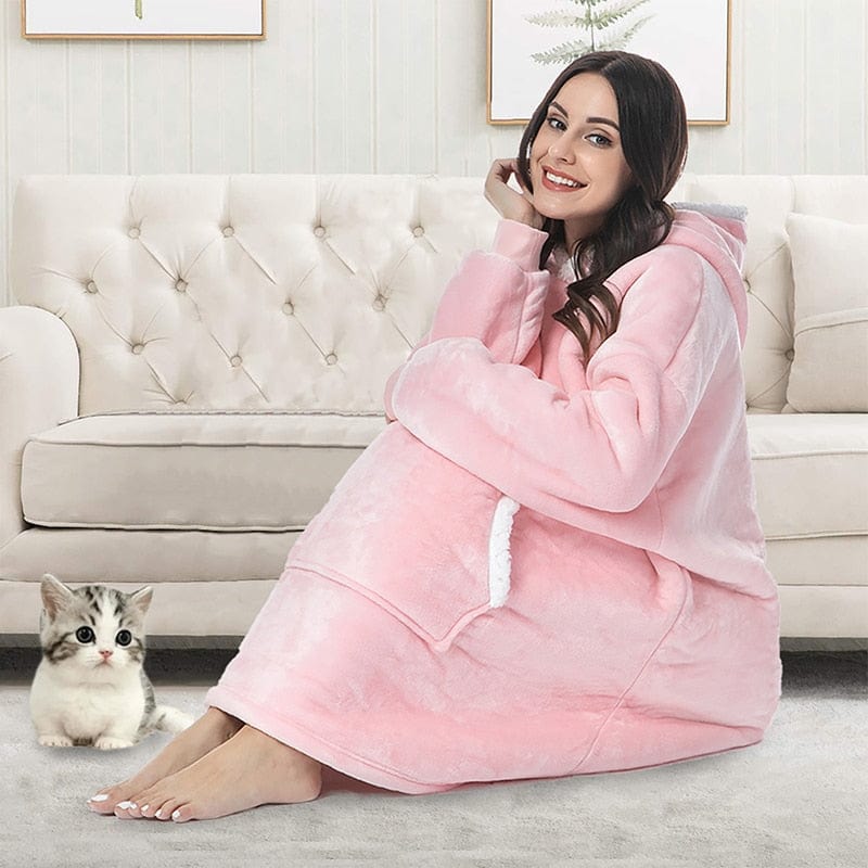 Pavoco Hoodies & Sweatshirts Pink Kuscheliger Hoodie für Unisex weich mit Kapuze und Taschen ideal für Zuhause