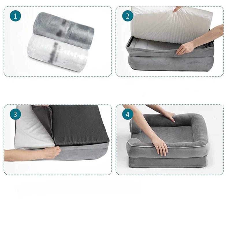 Pavoco Hundebetten Bequemes Orthopädisches Hundebett für Hunde gelenkschonend waschbar modern