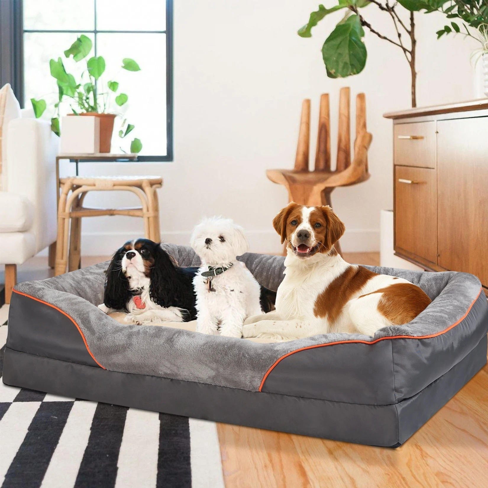Pavoco Hundebetten Bequemes Orthopädisches Hundebett für Hunde wasserdicht rutschfest Oxford 600D