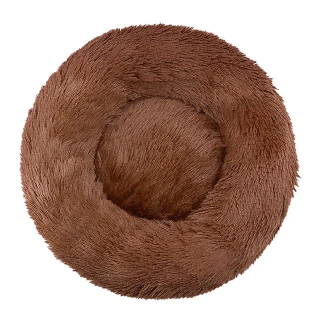 Pavoco Hundebetten (S) Klein / Braun Superweiches Wohlfühlbett für Hunde beruhigend rund Anti-Stress