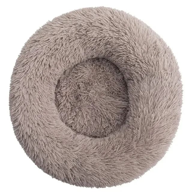 Pavoco Hundebetten (S) Klein / Graubeige Superweiches Wohlfühlbett für Hunde beruhigend rund Anti-Stress