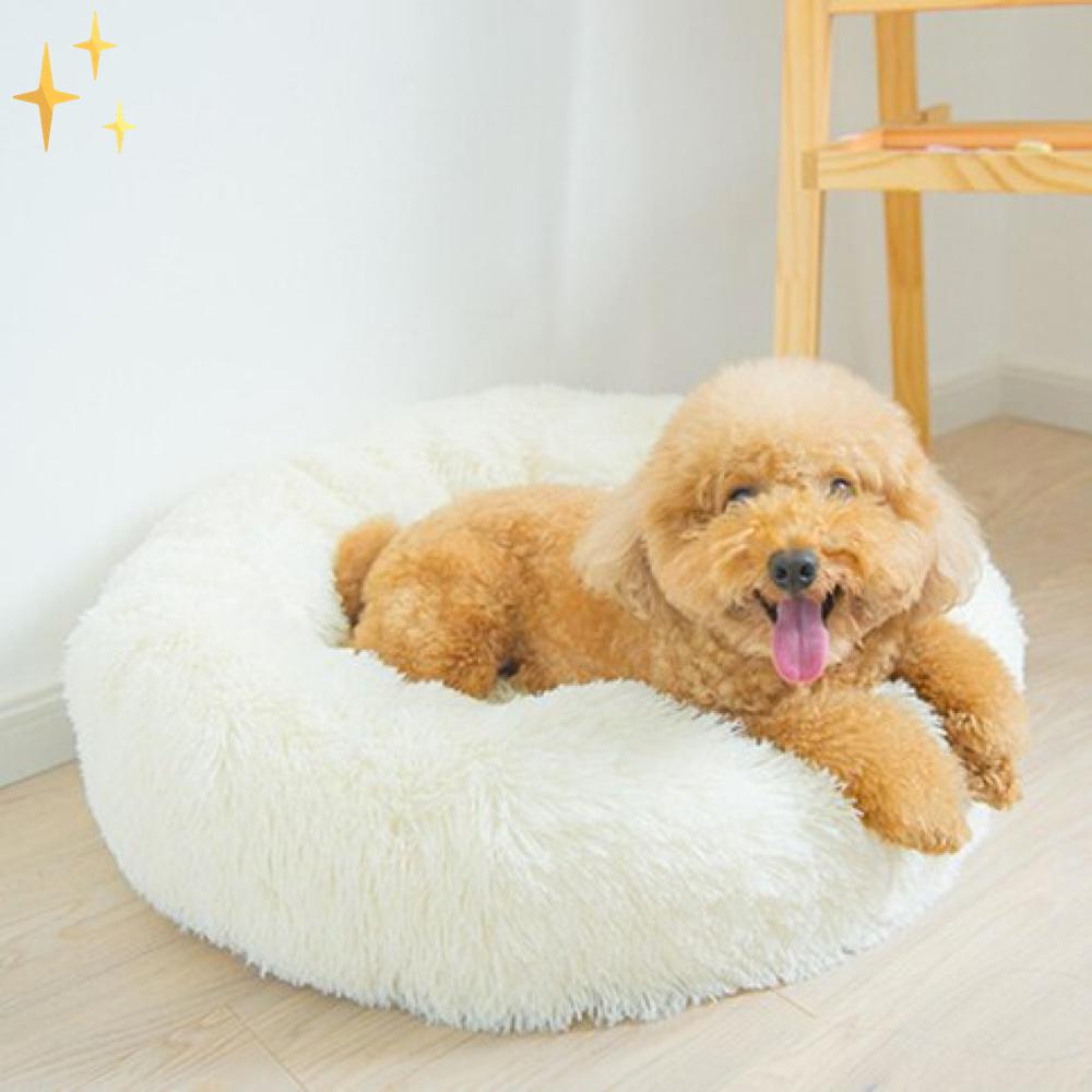 Pavoco Hundebetten Weiß / 40 cm Kuscheliges Haustierbett für Katzen und Hunde weich rutschfest maschinenwaschbar