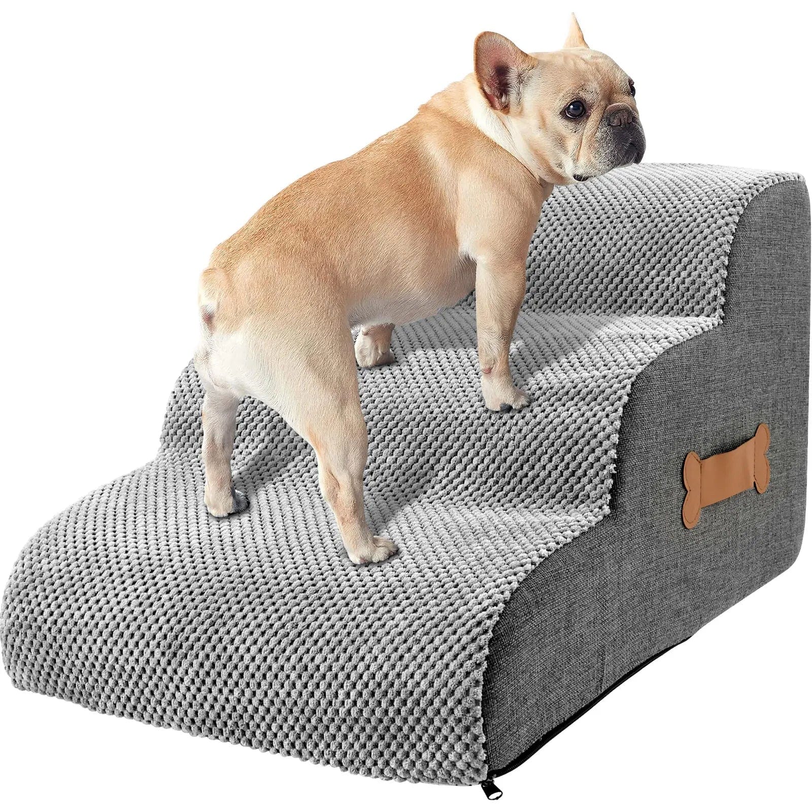 Pavoco Hundetreppe & Rampen 2 Schritte Rutschfeste Hundetreppe für kleine Hunde abnehmbarer Bezug für Bett Sofa Haustier
