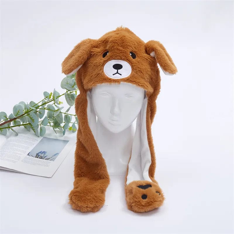 Pavoco Hüte & Mützen Braunbär Lustiger Winterhut für Unisex mit beweglichen Ohren und Plüschmaterial