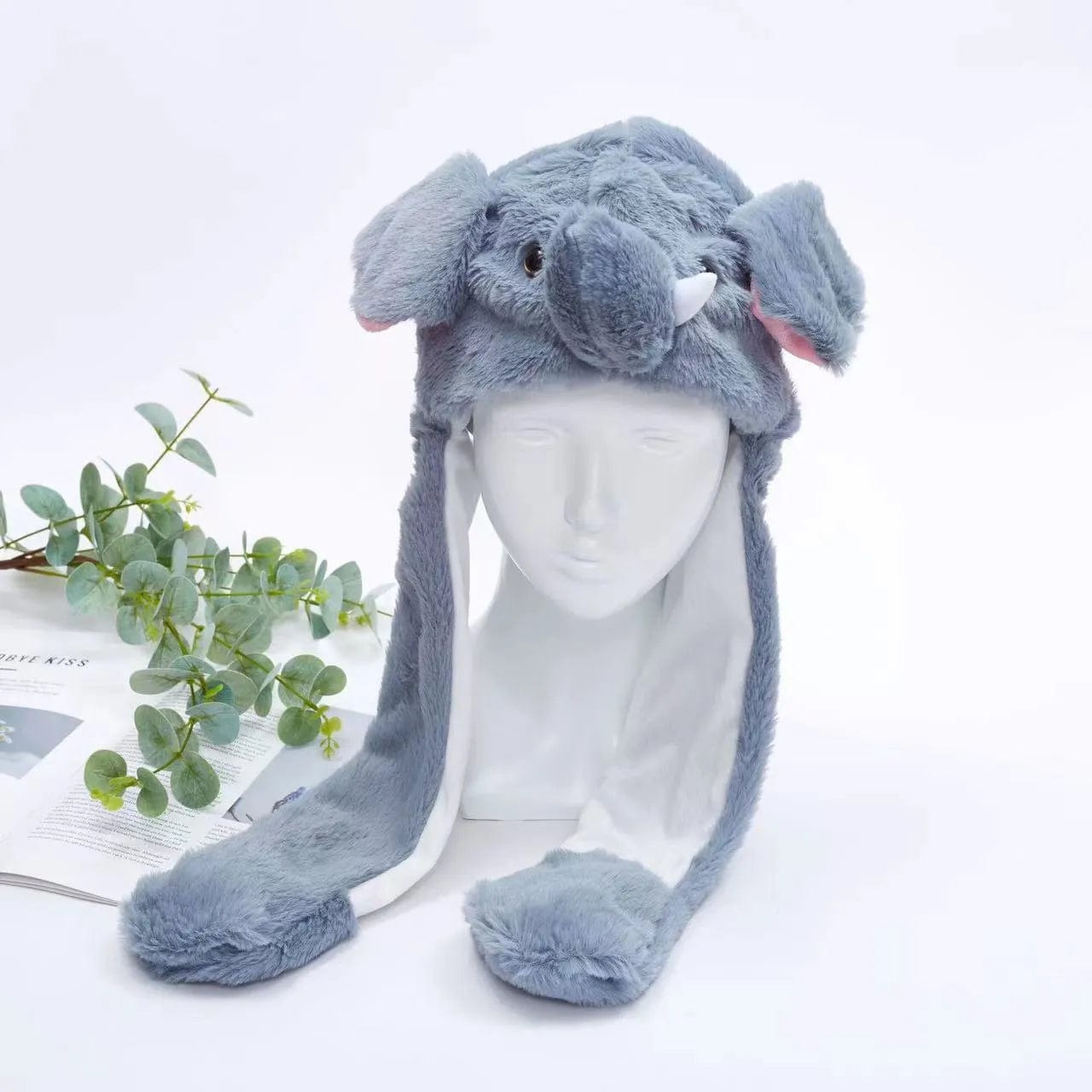 Pavoco Hüte & Mützen Elefant Lustiger Winterhut für Unisex mit beweglichen Ohren und Plüschmaterial