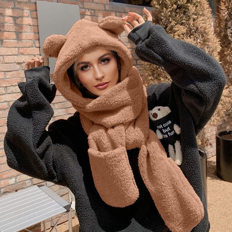 Pavoco Hüte & Mützen Kuschelige Mütze und Schal Set Damen warm weich Winteraccessoire Fleece