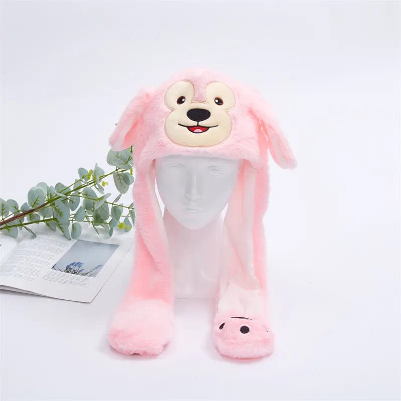 Pavoco Hüte & Mützen Rosa Affe Lustiger Winterhut für Unisex mit beweglichen Ohren und Plüschmaterial