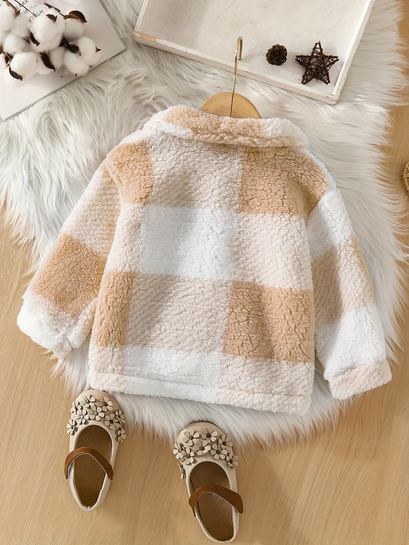 Pavoco Jacken & Mäntel Weiche Fleecejacke für Kinder kariert leicht warm gemütlich Winter