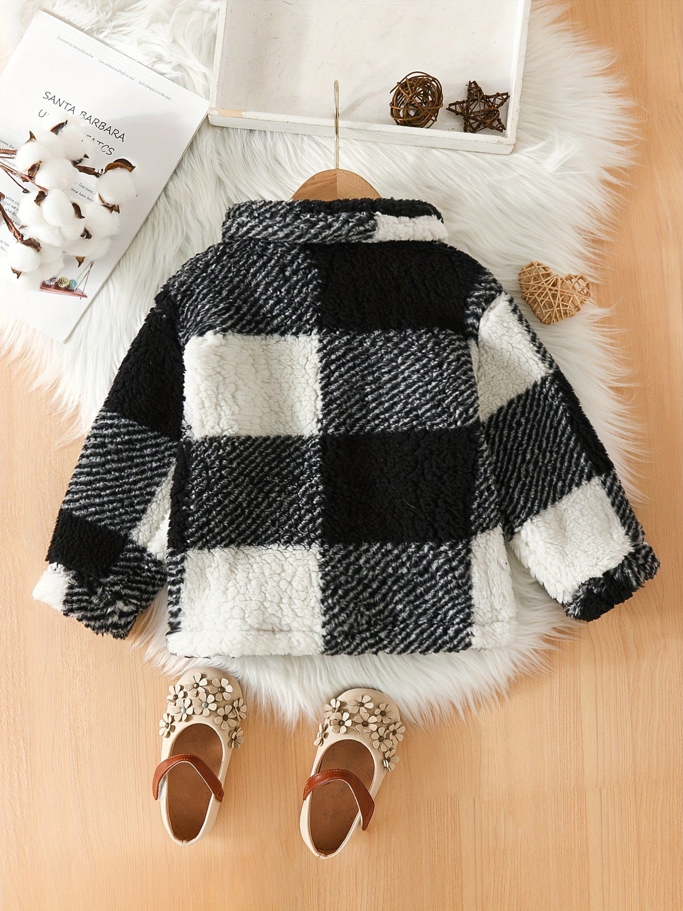 Pavoco Jacken & Mäntel Weiche Fleecejacke für Kinder kariert leicht warm gemütlich Winter