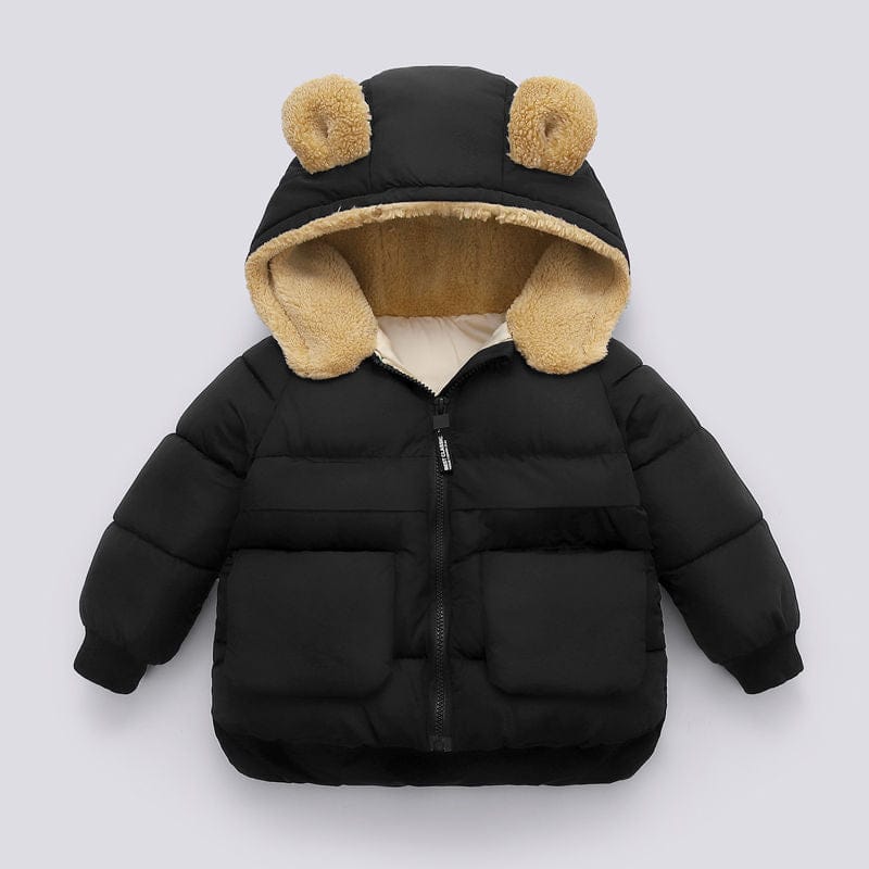 Pavoco Jacken Schwarz / 90 Verspielte Winterjacke für Kinder gefüttert mit Kapuze und Ohren warm atmungsaktiv