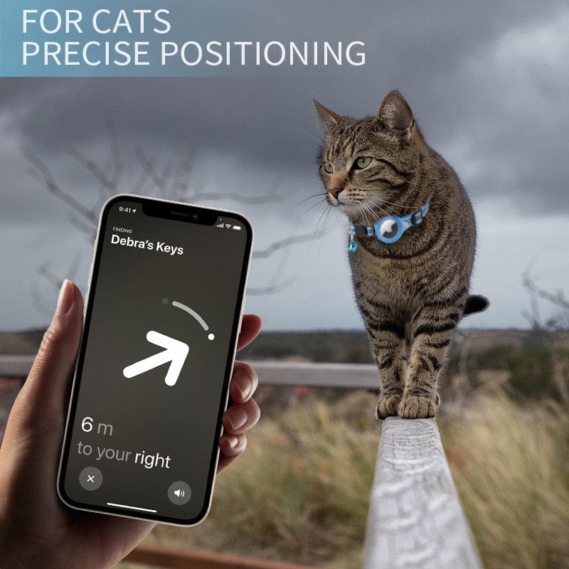 Pavoco Katzenhalsbänder & Geschirre Robustes AirTag-Halsband für Katzen sicher GPS-Tracking leicht