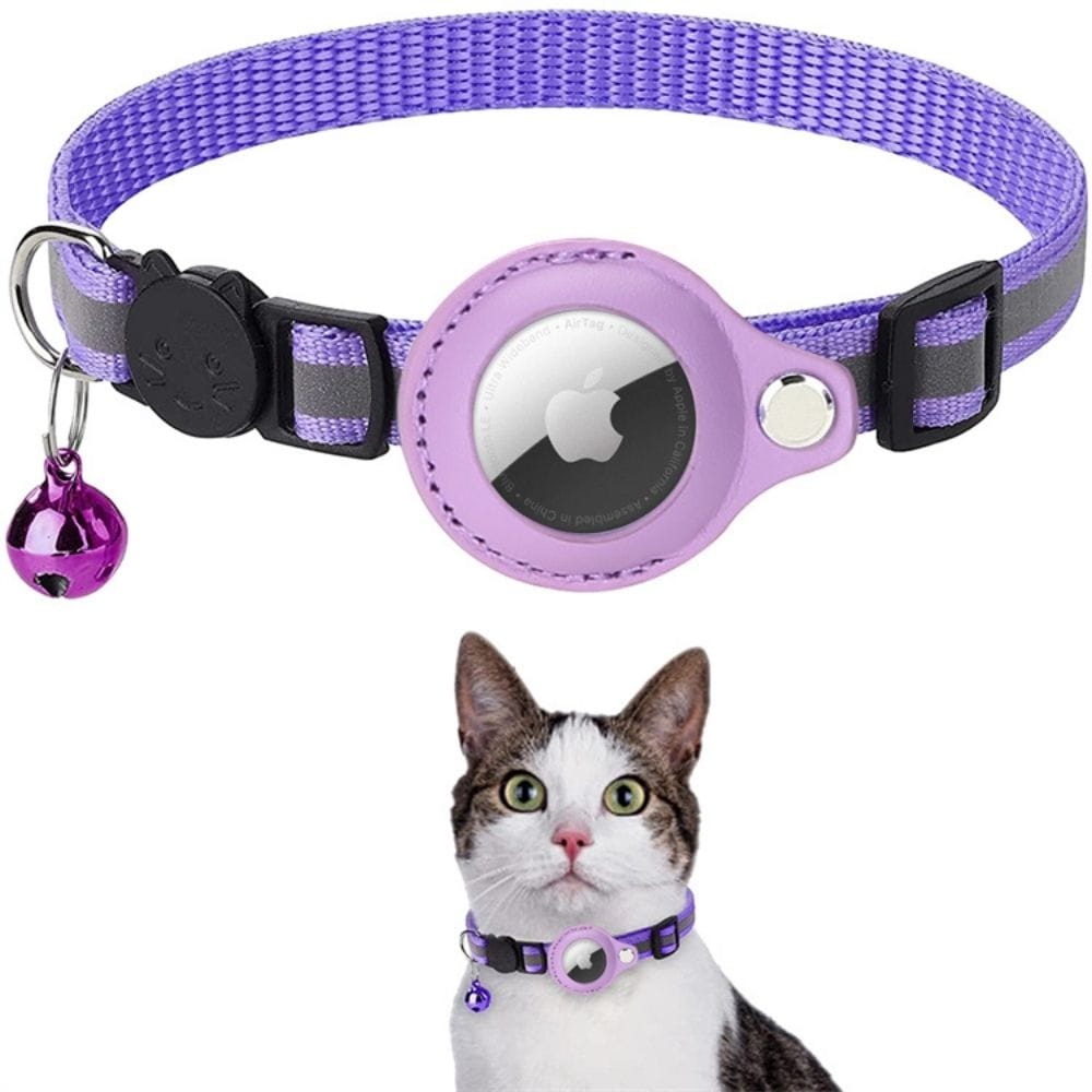 Pavoco Katzenhalsbänder Lila / Ohne GPS-Tracker Reflektierendes GPS Halsband für Katzen leicht mit Schnellverschluss und strapazierfähig