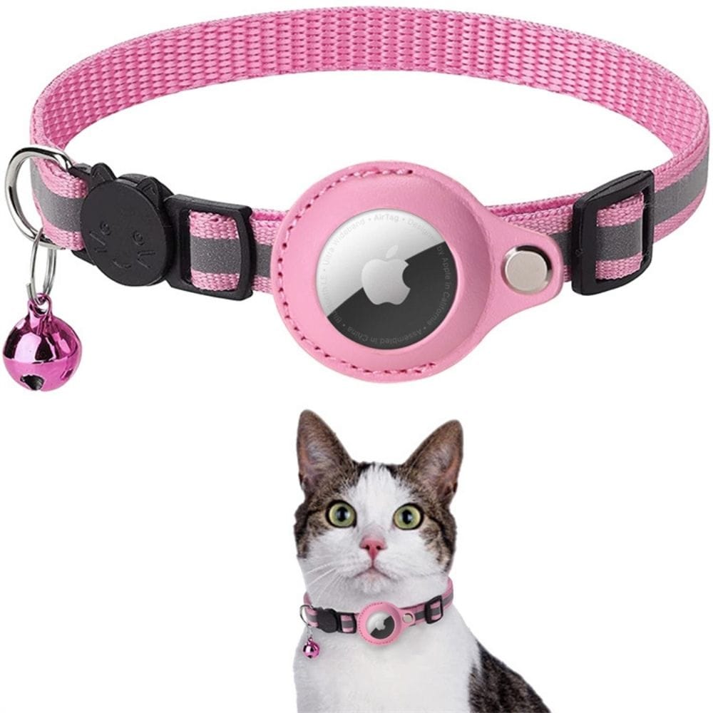 Pavoco Katzenhalsbänder Pink / Ohne GPS-Tracker Reflektierendes GPS Halsband für Katzen leicht mit Schnellverschluss und strapazierfähig