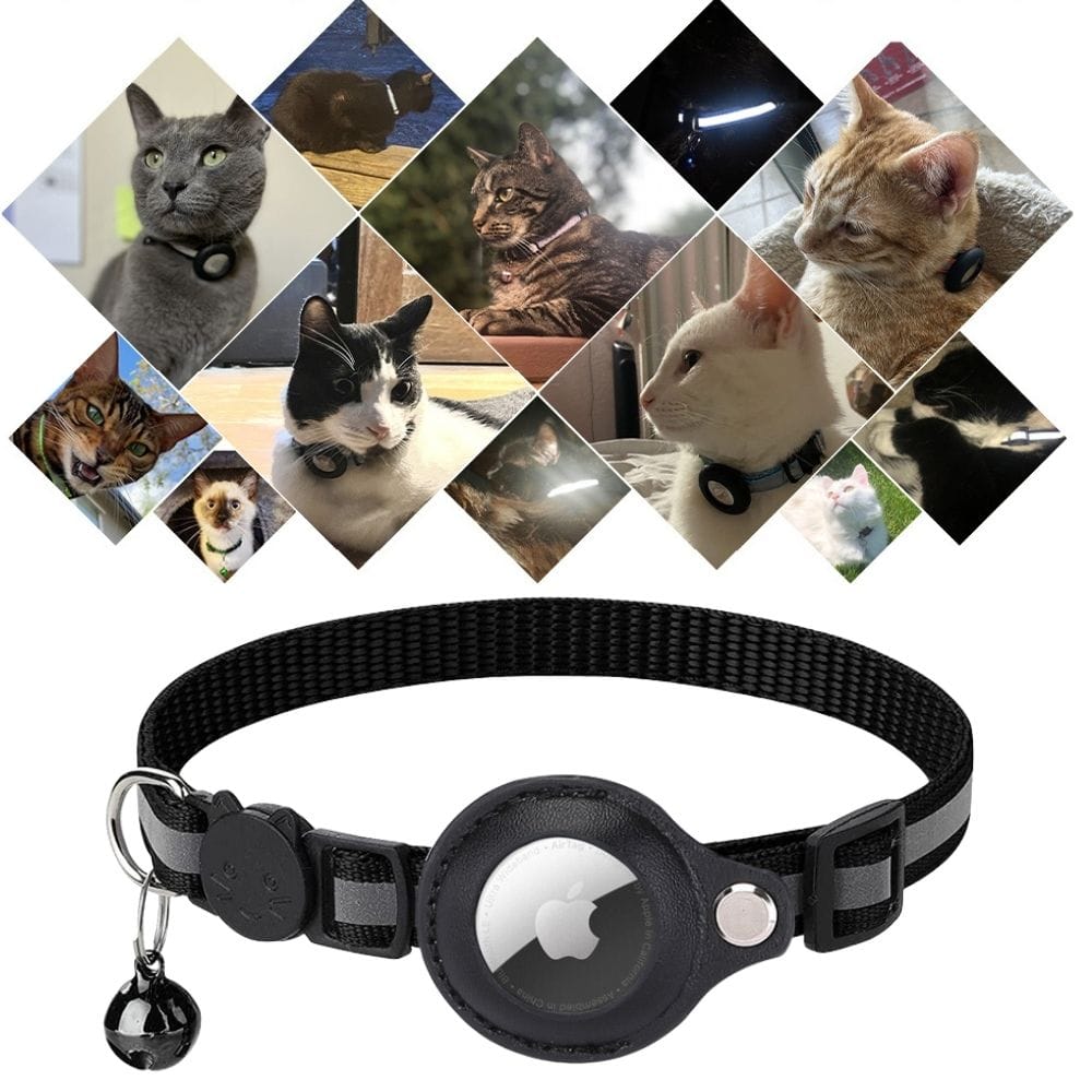Pavoco Katzenhalsbänder Reflektierendes GPS Halsband für Katzen leicht mit Schnellverschluss und strapazierfähig