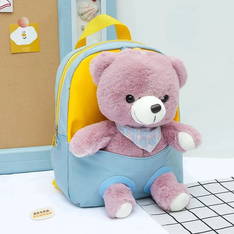 Pavoco Kinder-Rucksäcke Bär Blau Bärenstadt | Niedlicher Kindergartenrucksack für Kinder personalisierbar