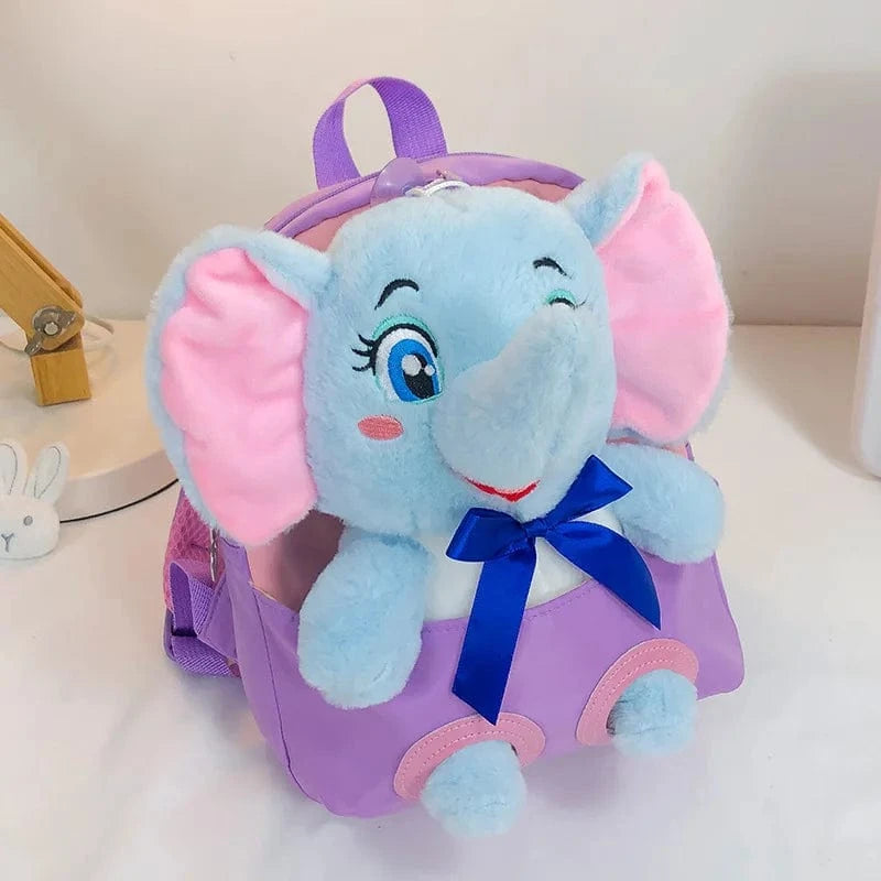 Pavoco Kinder-Rucksäcke Elefant Blau - Lavendel Bärenstadt | Niedlicher Kindergartenrucksack für Kinder personalisierbar
