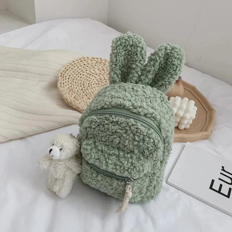 Pavoco Kinder-Rucksäcke Grün Flusch | Kompakter Kinderrucksack für Kinder Plüschdesign