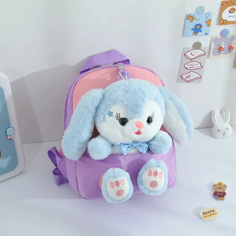 Pavoco Kinder-Rucksäcke Hase Hellblau - Lavendel Bärenstadt | Niedlicher Kindergartenrucksack für Kinder personalisierbar
