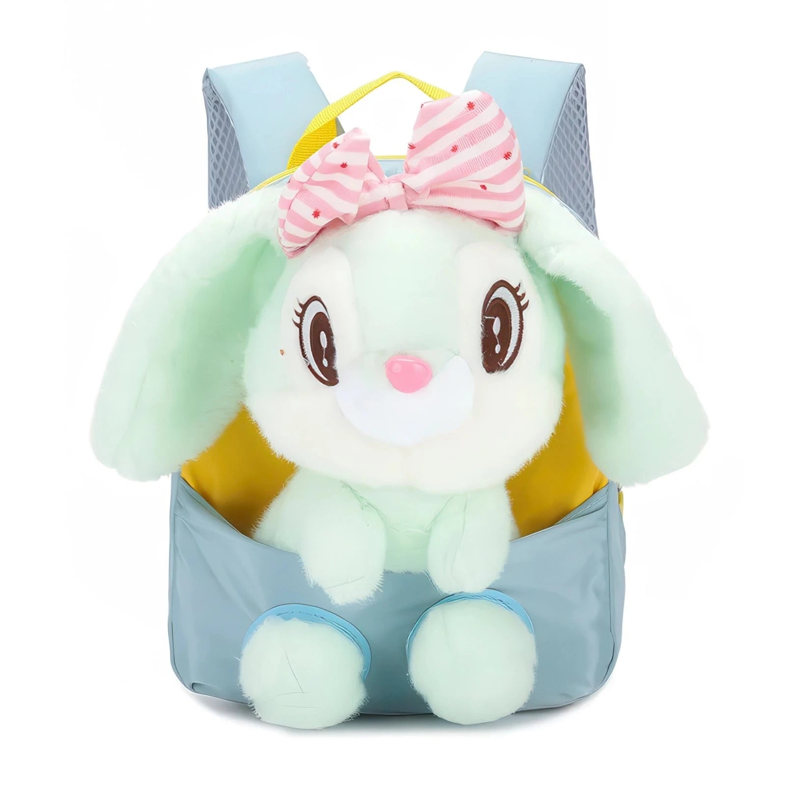 Pavoco Kinder-Rucksäcke Himmelblau Rabbit | Plüschiger Kinderrucksack für Kinder 3D leicht