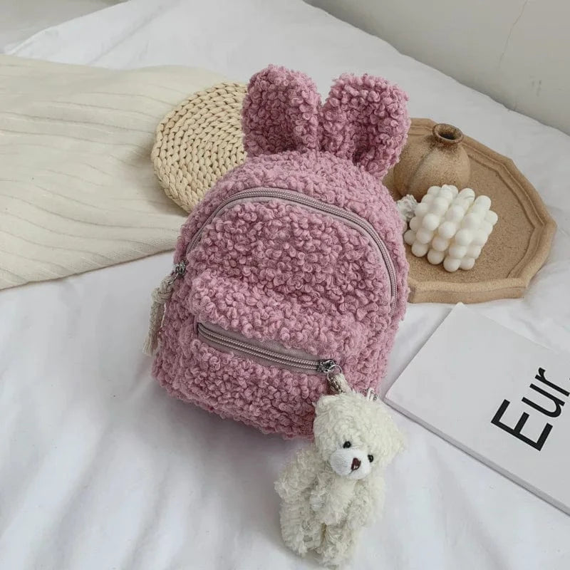 Pavoco Kinder-Rucksäcke Lila Flusch | Kompakter Kinderrucksack für Kinder Plüschdesign