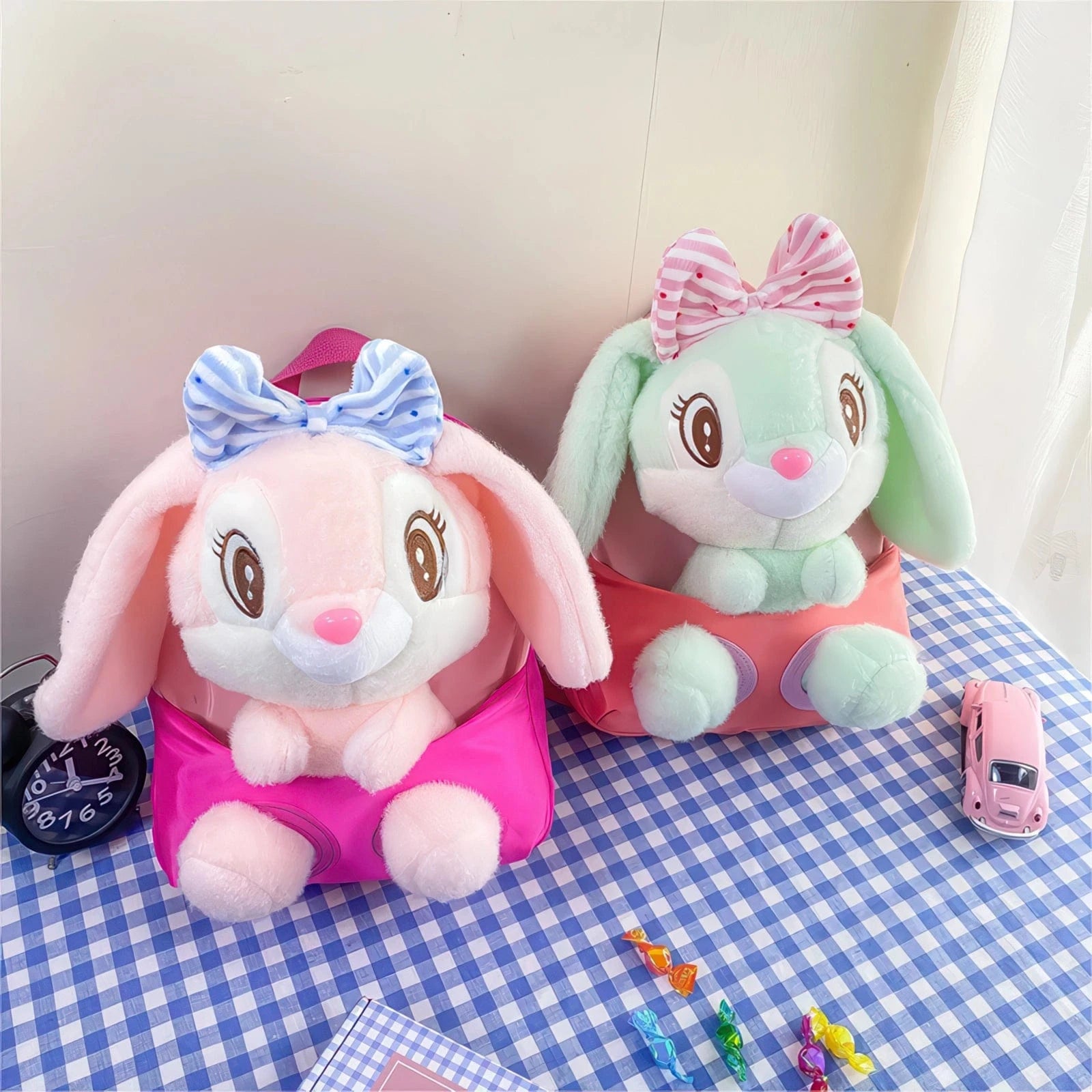 Pavoco Kinder-Rucksäcke Rabbit | Plüschiger Kinderrucksack für Kinder 3D leicht